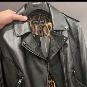Dolce and gabbana leather jacket